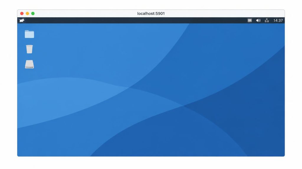 Xfce-Desktop nach der Korrektur von xstartup, per VNC verbunden